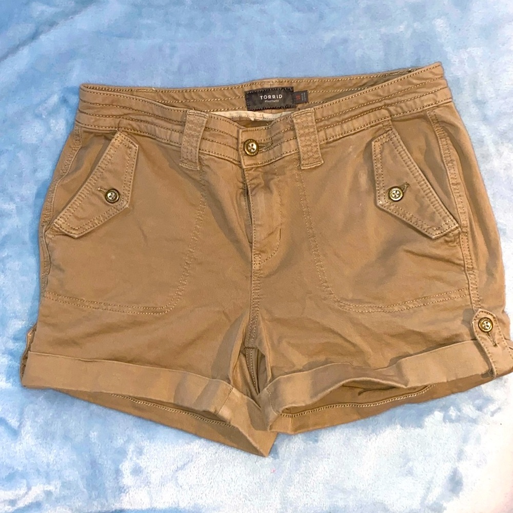 Torrid shorts. Tan. Size 10. Stretchy.